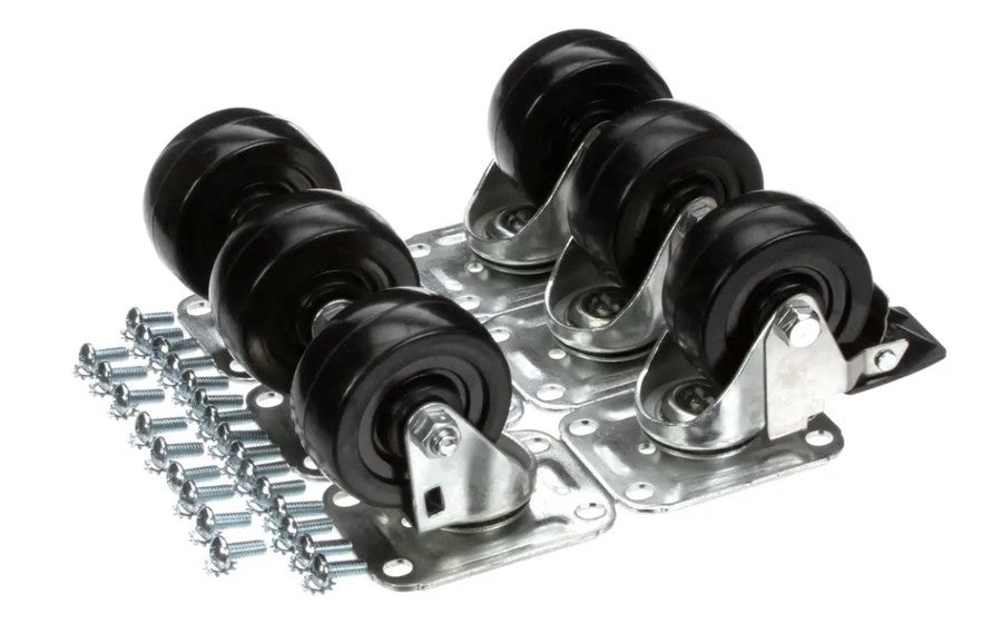 Glastender C-6X4, Caster, Swivel, 3 No Brake, 3 With Brake, Set of 6