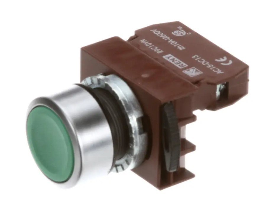 Globe XR9C10VN-ON, Push Button Switch Assembly, On, Green