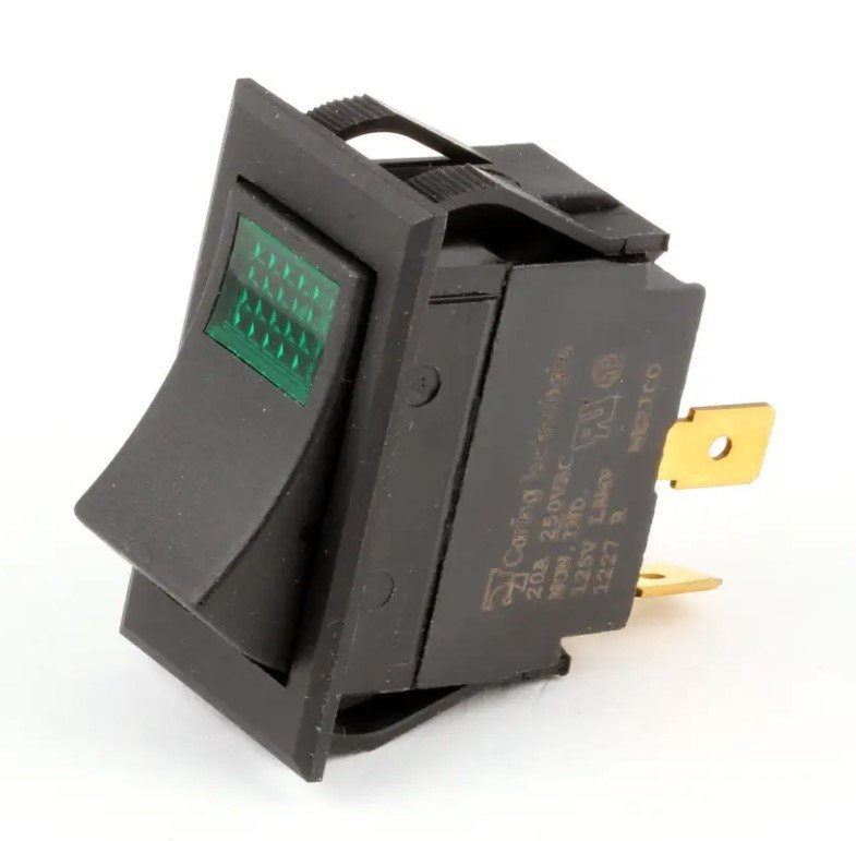 Carter-Hoffmann 18602-0160, Rocker Switch, 120V, 20A, Green Light