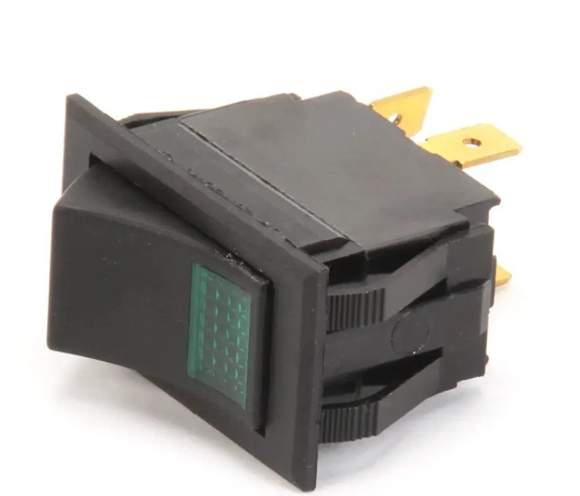 Carter-Hoffmann 18602-0075, Rocker Switch, On/Off, Green Lighted, 250V, Dpdt