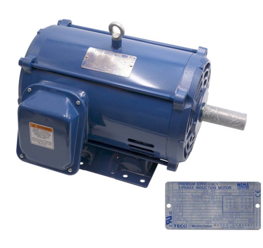 Captive-Aire DTP0054, MOTOR - 5.00 HP, Three Phase, 208-230/460V, ODP, 1750 RPM