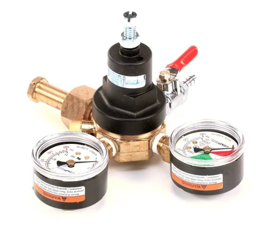 Lancer T5741PMHPBK-01, Regulator Kit, CO2, Tank Mount, 1/4" Barb Shut-Off Valve