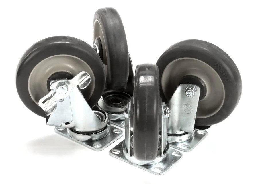 Tri-Star 315410, Caster, 4", Swivel, 2 Non Brake, 2 With Brake, Plate, Set of 4