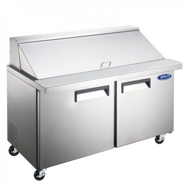 Grista GRSLM-2D, Mega Top Salad Sandwich Prep Table - 2 Door, 12 Cu. Ft., 47 In