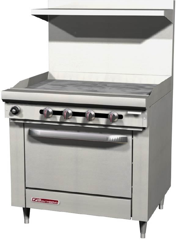 Southbend S36D-3G, 36" Wide Gas Restaurant Range w/ 36" Griddle