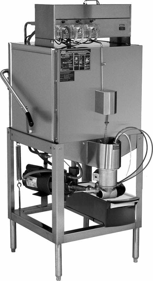 CMA AH, 40 Rack/Hr Straight Door Type, Single Rack Low Temperature Chemical Sanitizing Dishwasher