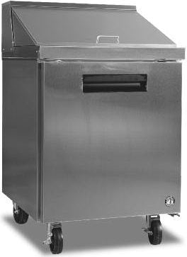 Hoshizaki SR27B-8, 27" 1 Door Sandwich / Salad Prep Unit, includes (8) 1/6 size pans