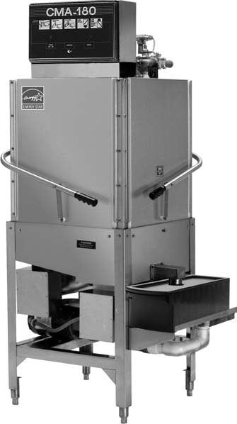 CMA CMA-180C, 60 Racks/Hr Corner 2 Door Type, Single Rack High Temperature Dishwasher, Optional Booster Heater