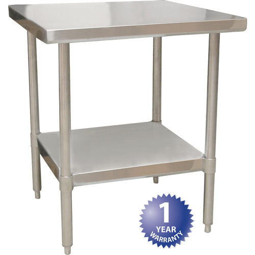 FMP 280-1779, 30" x 30" Stainless Steel Work Table, 18 Gauge Top