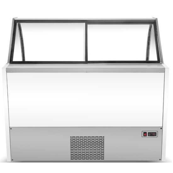 Marchia GIC-10, 56" 10-Pan White Gelato Ice Cream Dipping Cabinet Display Freezer