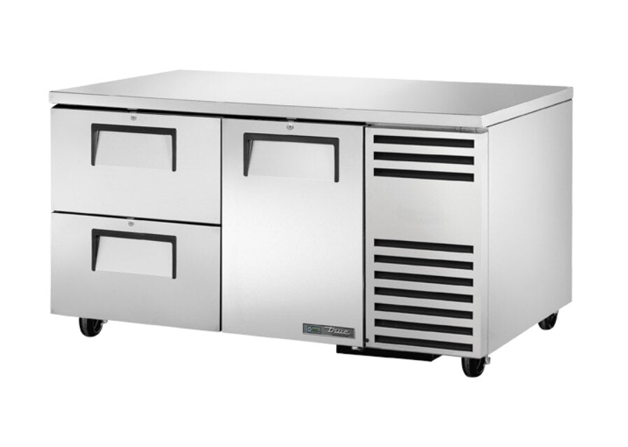 True TUC-60-32D-2-HC, 60" 1 Solid Swing Door 2 Solid Drawer Deep Undercounter Refrigerator