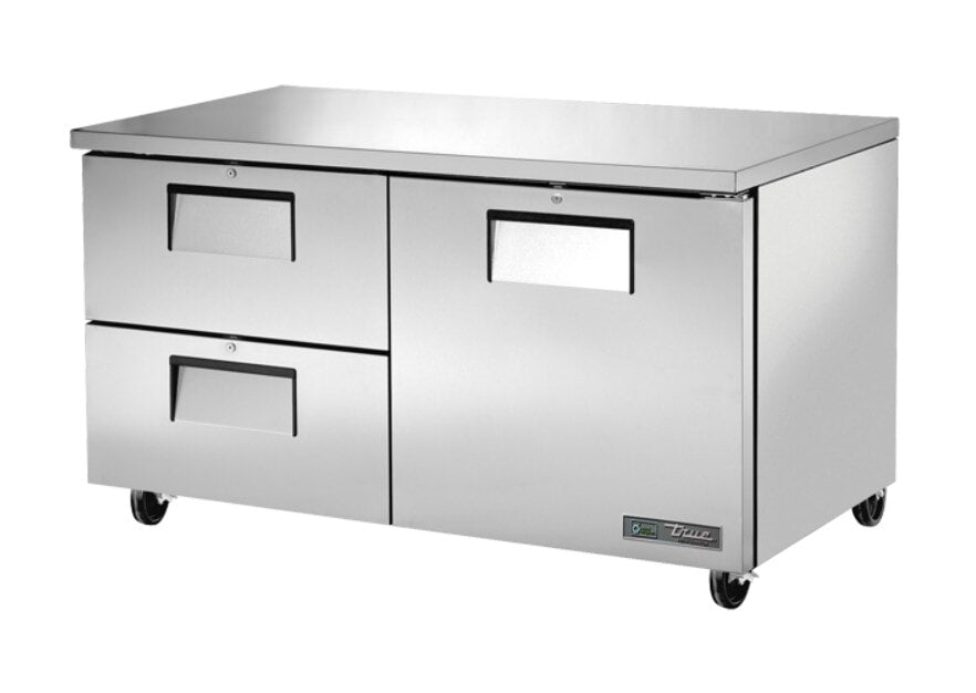 True TUC-60D-2-HC, 60" 1 Solid Swing Door 2 Solid Drawer Undercounter Refrigerator