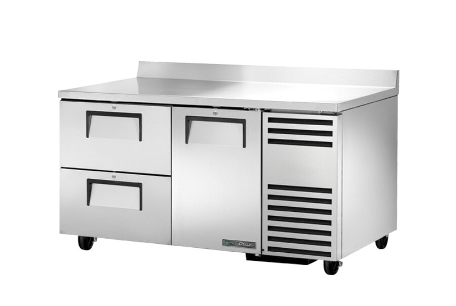 True TWT-60-32D-2-HC, 60" 1 Solid Swing Door 2 Solid Drawer Deep Worktop Refrigerator