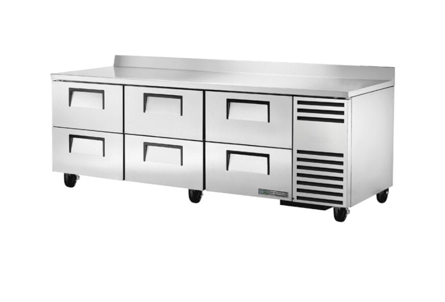 True TWT-93D-6-HC, 93" 6 Solid Drawer Deep Worktop Refrigerator