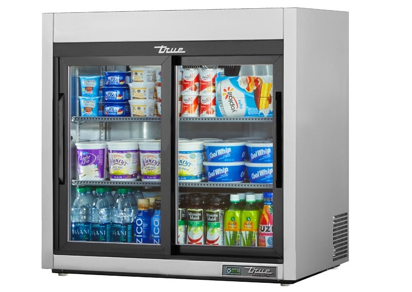 True TSD-09G-HC-LD, 36" 2 Glass Slide Door Reach-In Refrigerator