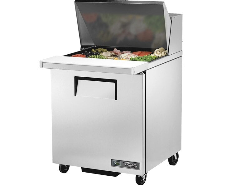 True TSSU-27-12M-B-HC, 27" 1 Door Mega Top Sandwich / Salad Prep Unit, includes (9) 1/6 and (3) 1/9 size pans