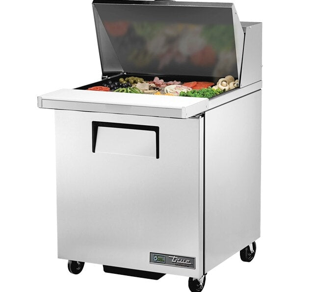 True TSSU-27-12M-C-HC, 27" 1 Door Mega Top Sandwich / Salad Prep Unit, includes (12) 1/6 size pans