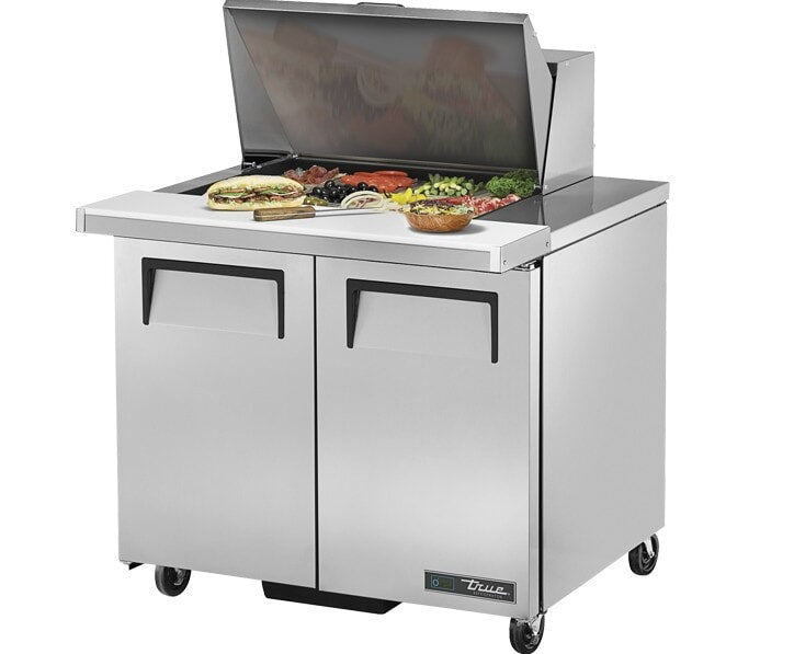 True TSSU-36-12M-B-HC, 36" 2 Door Mega Top Sandwich / Salad Prep Unit, includes (12) 1/6 size pans