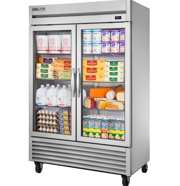 True TS-49G-4-HC~FGD01, 54" 4 Glass Swing Half Door Reach-In Refrigerator, 300 Series