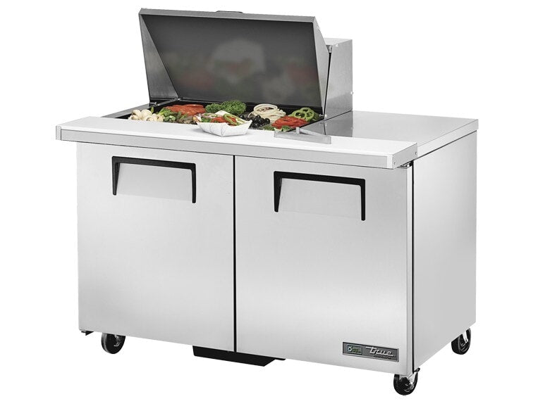 True TSSU-48-12M-B-HC, 48" 2 Door Mega Top Sandwich / Salad Prep Unit, includes (12) 1/6 size pans