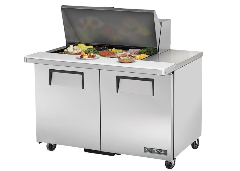 True TSSU-48-15M-B-HC, 48" 2 Door Mega Top Sandwich / Salad Prep Unit, includes (15) 1/6 size pans