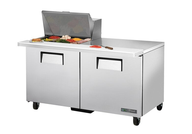 True TSSU-60-12M-B-HC, 60" 2 Door Mega Top Sandwich / Salad Prep Unit, includes (12) 1/6 size pans