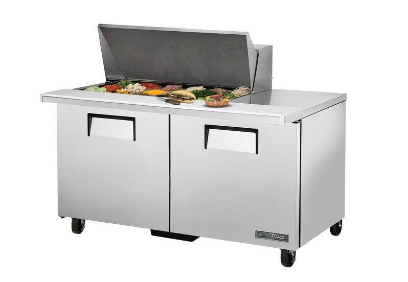 True TSSU-60-18M-B-HC, 60" 2 Door Mega Top Sandwich / Salad Prep Unit, includes (18) 1/6 size pans