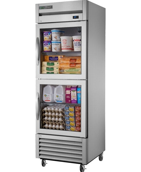 True TS-23G-2-HC~FGD01, 27" 2 Glass Swing Half Door Reach-In Refrigerator, 300 Series