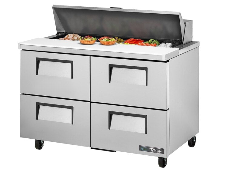 True TSSU-48-12D-4-HC, 48" 4 Drawer Sandwich / Salad Prep Unit, includes (12) 1/6 size pans