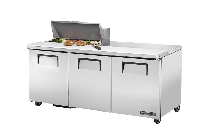 True TSSU-72-08-HC, 72" 3 Door Sandwich / Salad Prep Unit, includes (8) 1/6 size pans