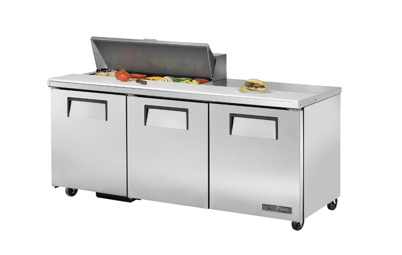 True TSSU-72-10-HC, 72" 3 Door Sandwich / Salad Prep Unit, includes (10) 1/6 size pans