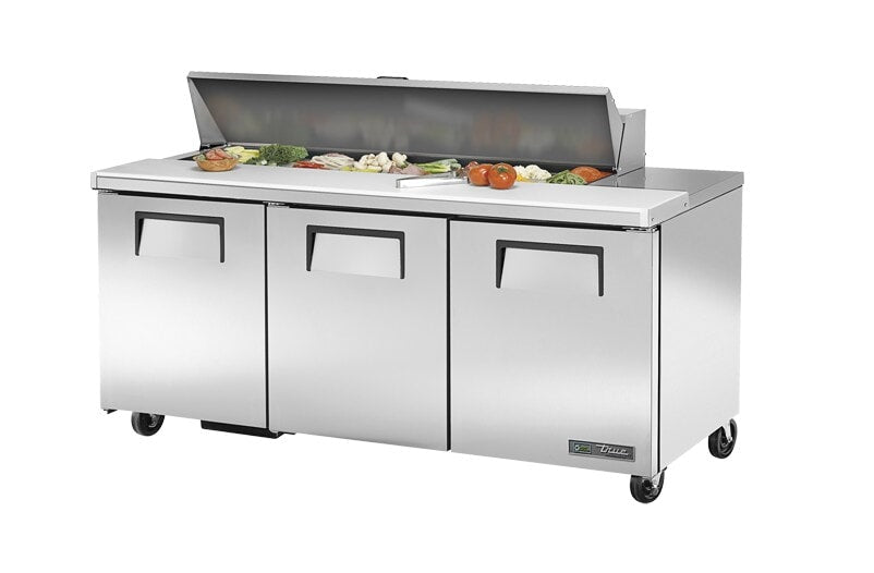 True TSSU-72-16-HC, 72" 3 Door Sandwich / Salad Prep Unit, includes (16) 1/6 size pans