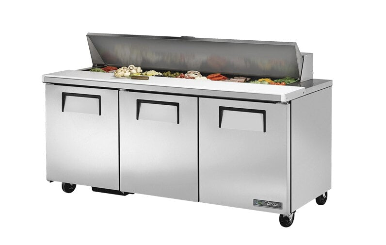 True TSSU-72-18-HC, 72" 3 Door Sandwich / Salad Prep Unit, includes (18) 1/6 size pans