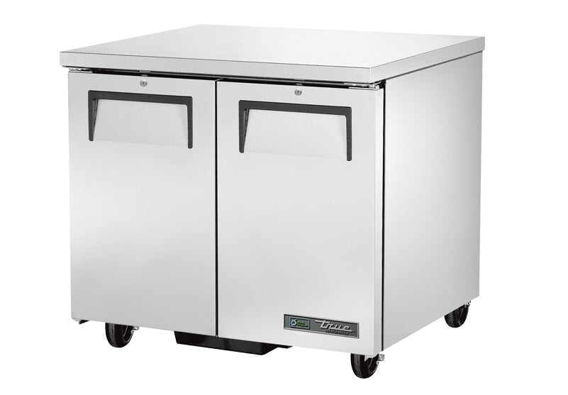 True TUC-36-HC, 36" 2 Solid Swing Door Undercounter Refrigerator