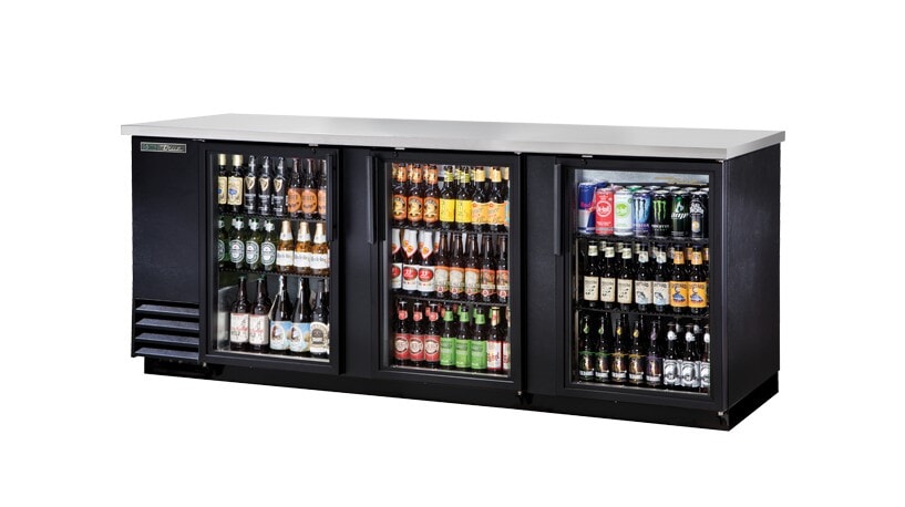 True TBB-4G-HC-LD, 90" Wide Back Bar Cooler w/ LED Lighting