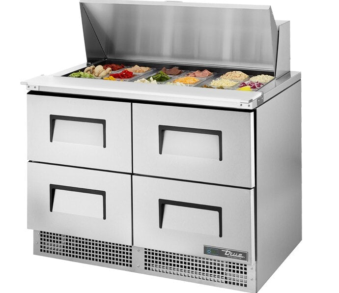 True TFP-48-18M-D-4-HC, 48" 4 Drawer Food Prep Unit, includes (18) 1/6 size pans