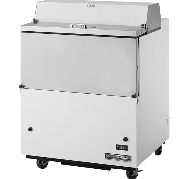 True TMC-34-HC, 34" 2 Door Single Sided Milk Cooler, 8 Crate Capacity