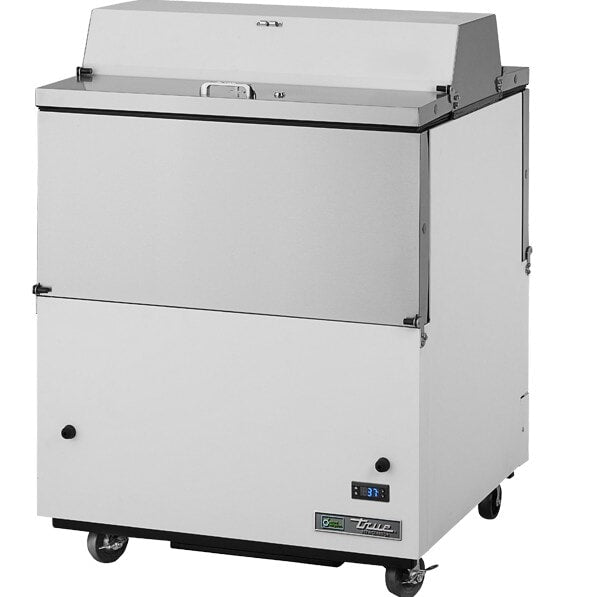 True TMC-34-DS-HC, 34" 2 Door Dual Sided Milk Cooler, 8 Crate Capacity
