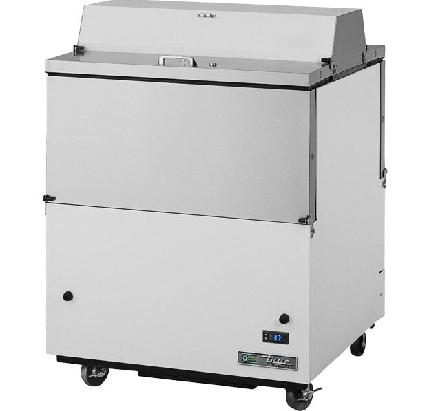 True TMC-34-DS-SS-HC, 34" 2 Door Dual Sided Milk Cooler, 8 Crate Capacity