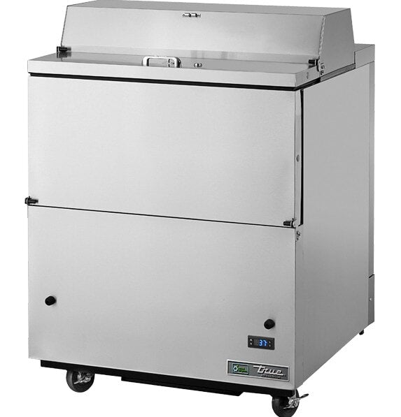 True TMC-34-S-HC, 34" 2 Door Single Sided Milk Cooler, 8 Crate Capacity