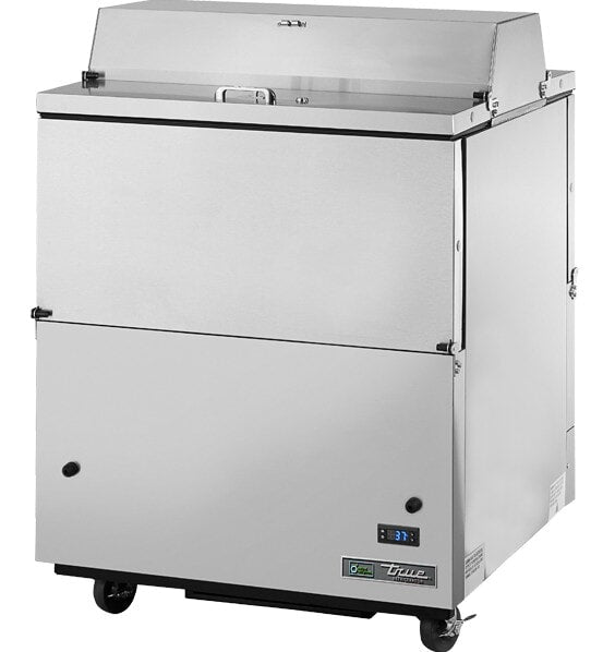 True TMC-34-S-DS-SS-HC, 34" 2 Door Dual Sided Milk Cooler, 8 Crate Capacity