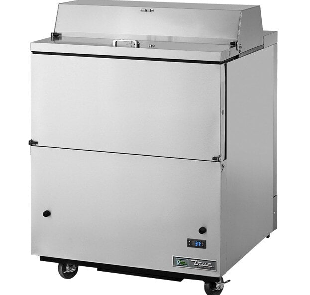 True TMC-34-S-SS-HC, 34" 2 Door Single Sided Milk Cooler, 8 Crate Capacity