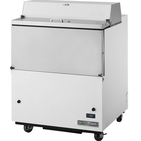 True TMC-34-SS-HC, 34" 2 Door Single Sided Milk Cooler, 8 Crate Capacity