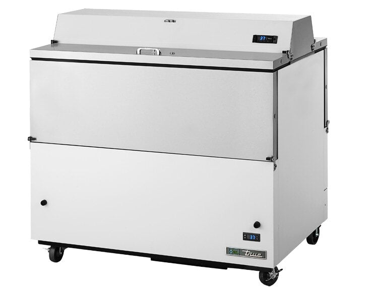 True TMC-49-DS-HC, 49" 2 Door Dual Sided Milk Cooler, 12 Crate Capacity