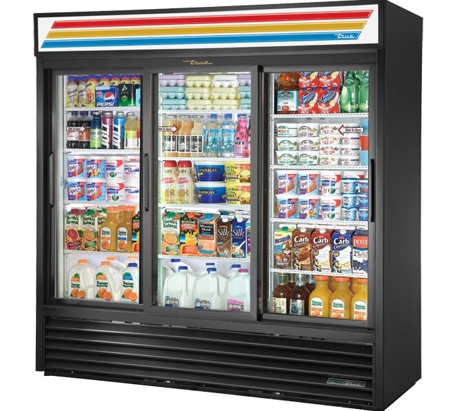 True GDM-69-HC-LD, 3 Door, Glass Slide Door Refrigerator
