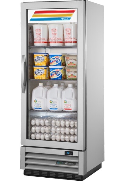 True T-12G-HC~FGD01, 25" 1 Glass Swing Door Reach-In Refrigerator