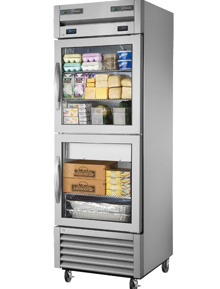 True T-23DT-G-HC~FGD01, 27" 2 Glass Swing Door Dual Temperature Reach-In Refrigerator