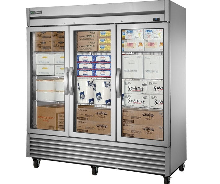 True T-72FG-HC~FGD01, 3 Door, 72 cu ft Glass Door Reach-In Freezer