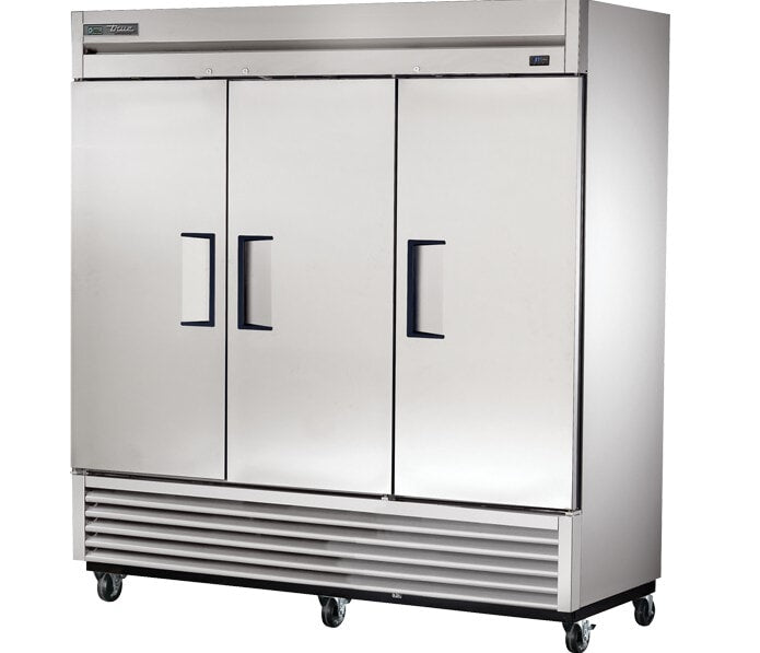 True T-72-HC, 78" 3 Solid Swing Door Reach-In Refrigerator