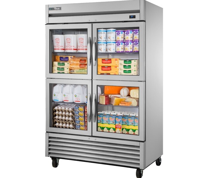 True T-49G-4-HC~FGD01, 54" 4 Glass Swing Half Door Reach-In Refrigerator
